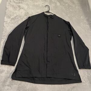 Adidas Y-3 Shirt Mens Medium Black Longline Yohji Yamamoto Twill Placket IN8754